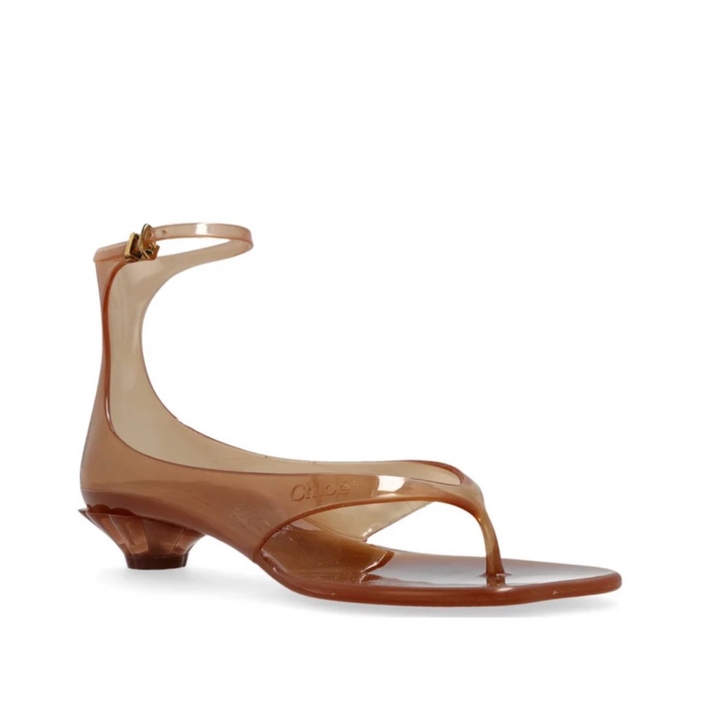 Chloé Jelly Flat Sandals in sunny brown